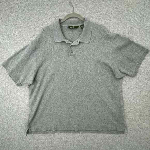 Eddie Bauer Polo Shirt Mens Extra Large Gray Collar Short Sleeve Casual Outdoor - Picture 1 of 10